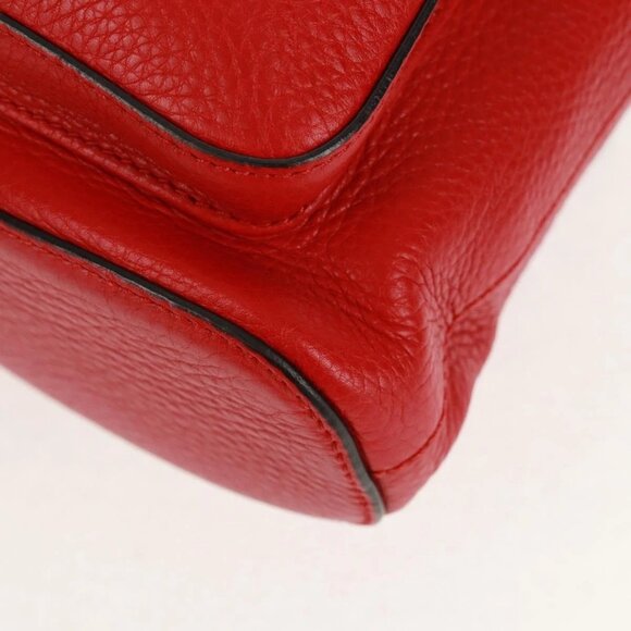 GUCCI Bamboo Backpack Leather Red Silver 370833 Auth 158958V main image 10